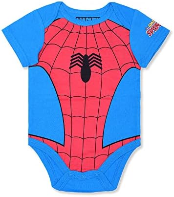 Marvel Avengers Boys Bodysuit and Jogger Set Vibrant Red Floral Design