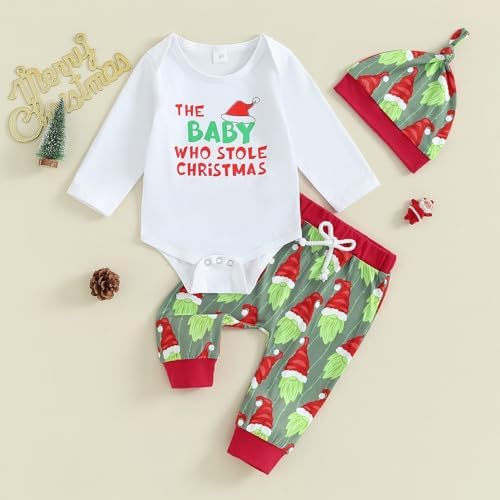 Baby Toddler Christmas Outfit Set Ruffle Top Flare Pants for Boys Girls