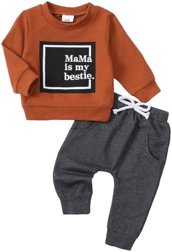 Yvowming Tractor Print Fall Set for Baby Boys