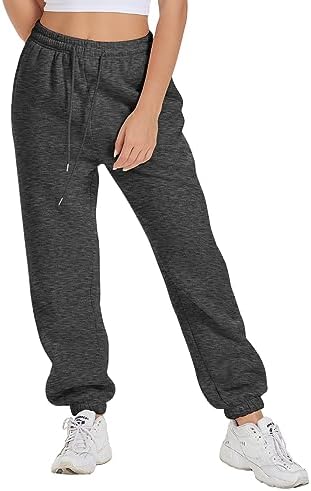 ATHMILE Womens Cozy Fleece Pocketed Sweatpants for Winter