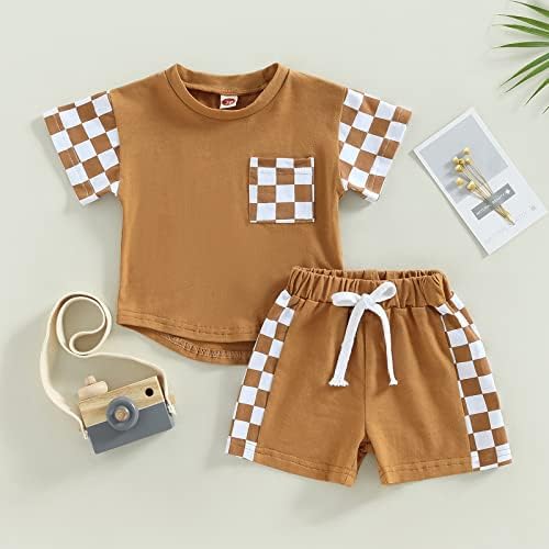 Murnouche 2Pcs Toddler Boy Summer Clothes Set