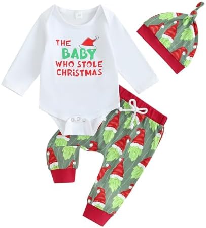 Baby Toddler Christmas Outfit Set Ruffle Top Flare Pants for Boys Girls