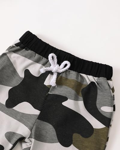 Saeaby Camo Hoodie Pants Set for Baby Boy Fall Winter Outfits