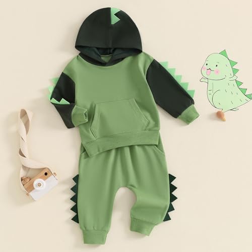 Dinosaur Contrast Toddler Boys Clothing Set