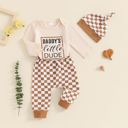 Madjtlqy Little Dude Newborn Baby Boy Fall Clothes Set Cute