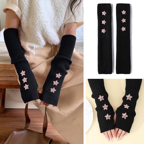 Y2K Star Love Knitted ArmWarmers for Girls