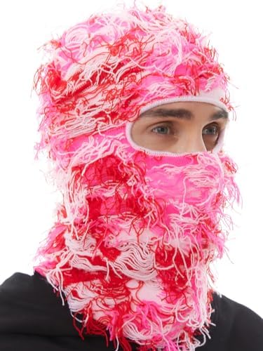 Distressed Balaclava Ski Mask with Custom Camo Design