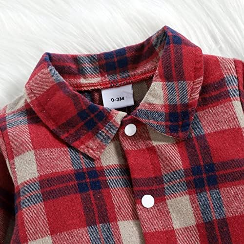 Adorable Baby Boys Cotton Overalls with Plaid Design