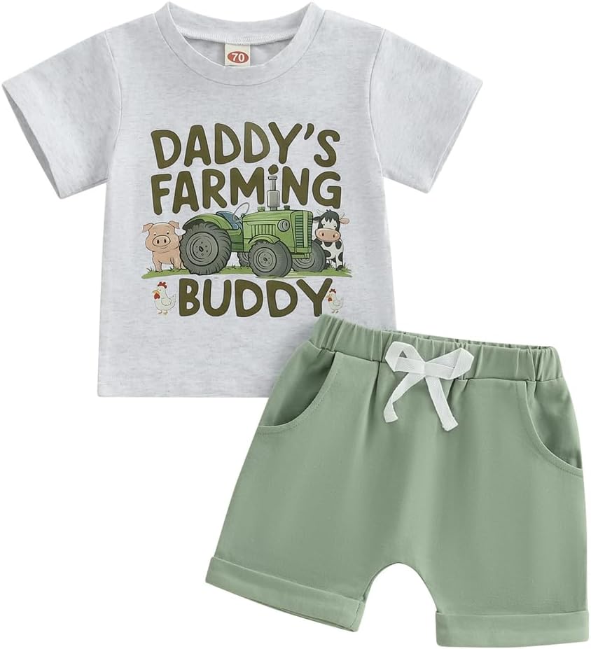 Pudcoco Farm Animal Toddler BoysGirls Summer Set 3T-5T