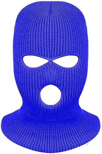 3-Hole Ski Mask Winter Balaclava Cap Knitted Face Cover for Women