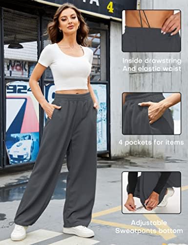 WROLLEM Womens Comfortable Wide Leg Sweatpants