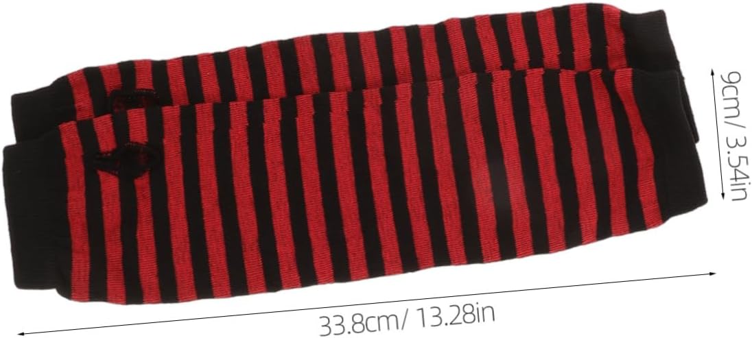 KESYOO Womens Knitted Arm Warmers - Stripe Design for Autumn Winter Closure