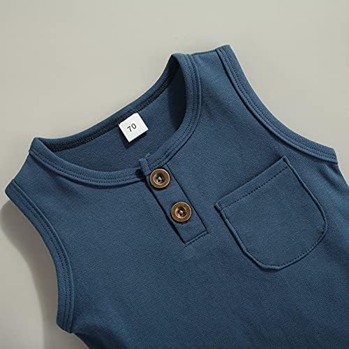 Karesoull Summer Waffle Outfits for Toddler Boys Girls 2PCS