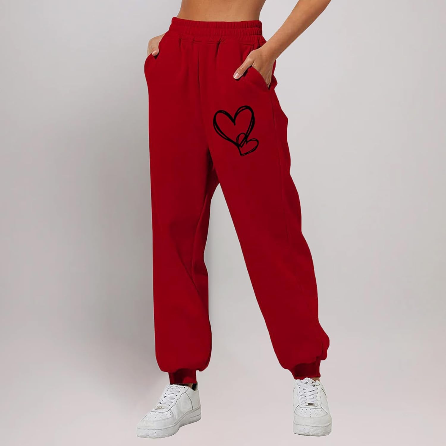 Trendy Womens High Waisted Joggers with Pockets