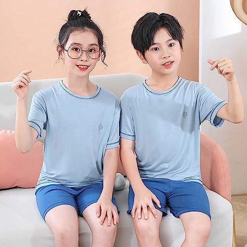 Soft Round Neck Elastic Solid Loungewear Set for Toddler Boys