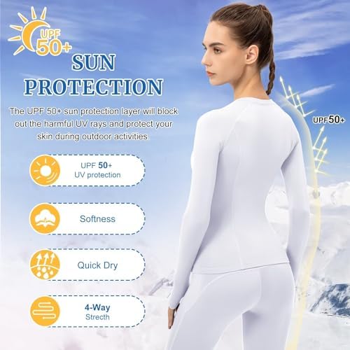 Tesuwel Women Thermal Underwear Set Cold Weather Fleece