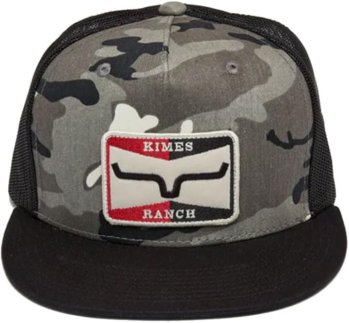 Kimes Ranch Unisex Truckers Sparkydesigned Adjustable Snapback Hat - Camo Patch