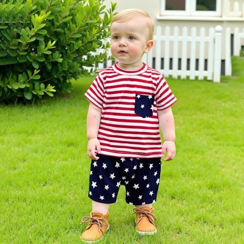 4th of July Toddler Boy Outfit Set Perfect Milestone Gift