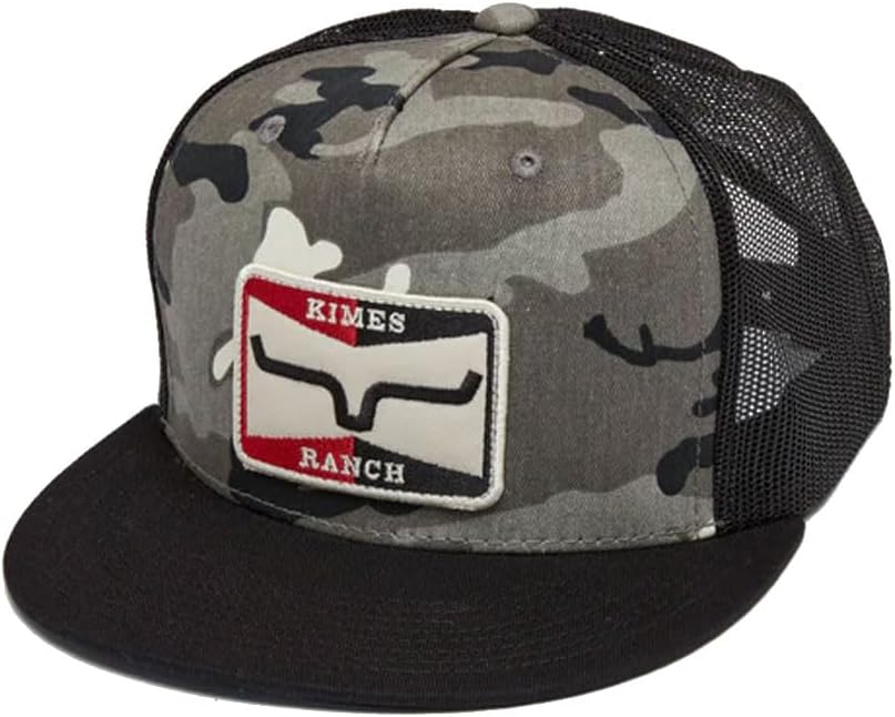 Kimes Ranch Unisex Truckers Sparkydesigned Adjustable Snapback Hat - Camo Patch