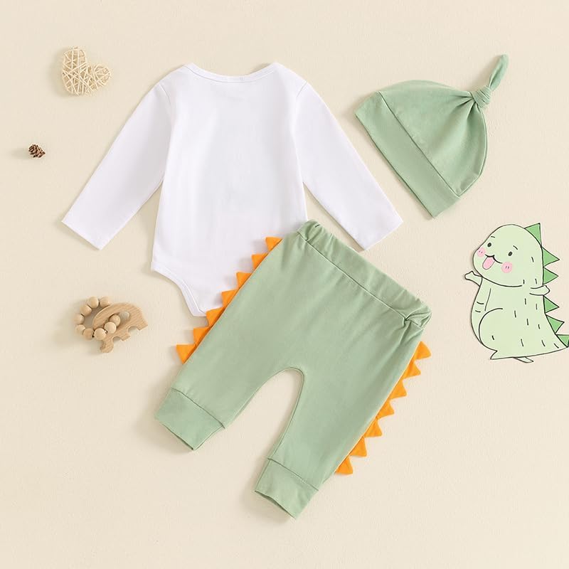 Newborn Boys clothing Set Dinosaur Horn Romper Pants Hat
