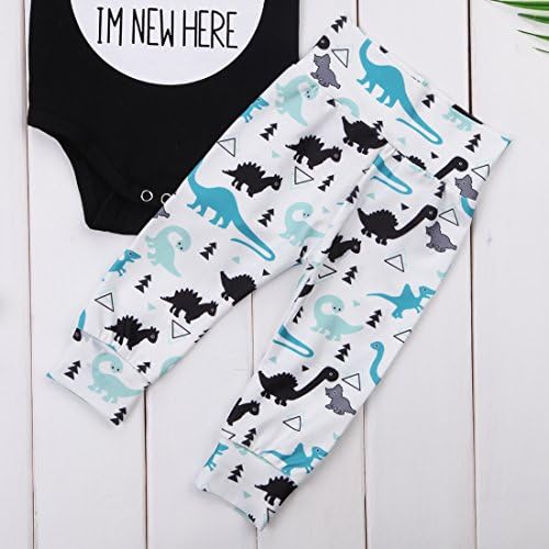 Hello Im New Here Dinosaur Romper Set for Baby