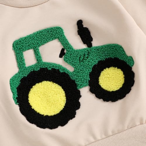 Baorji Toddler Boy Tractor Print Fall Winter Outfit 3M-24M