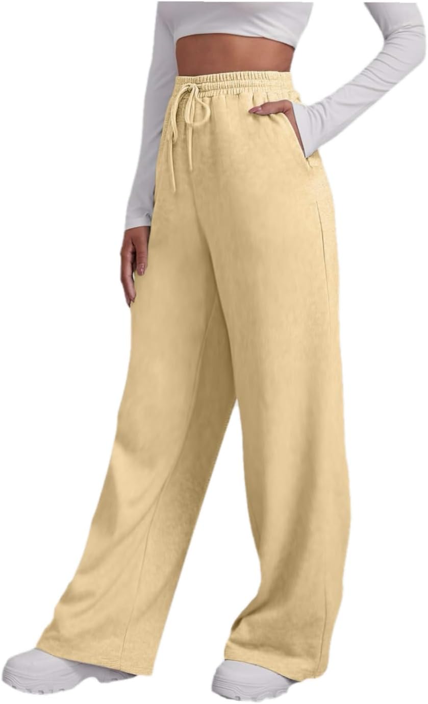 DSODAN Womens Wide Leg Fleece Joggers
