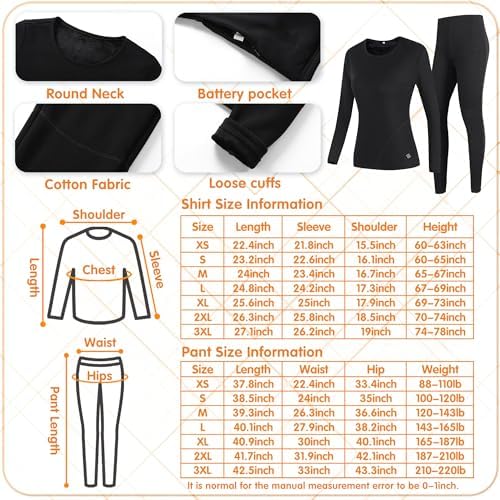 Stay Warm in Fashion 32 Heating Zones Electric Thermal Underwear for Women