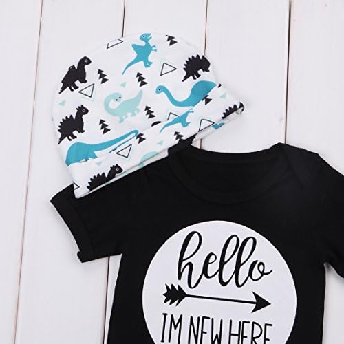 Hello Im New Here Dinosaur Romper Set for Baby