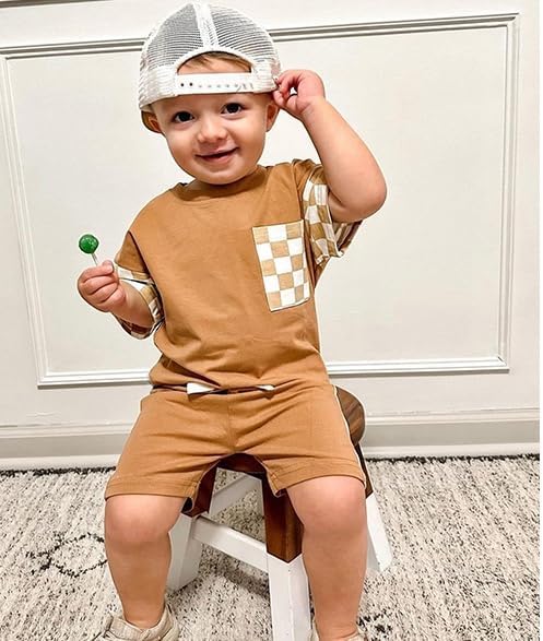 Murnouche 2Pcs Toddler Boy Summer Clothes Set