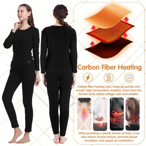 Stay Warm in Fashion 32 Heating Zones Electric Thermal Underwear for Women