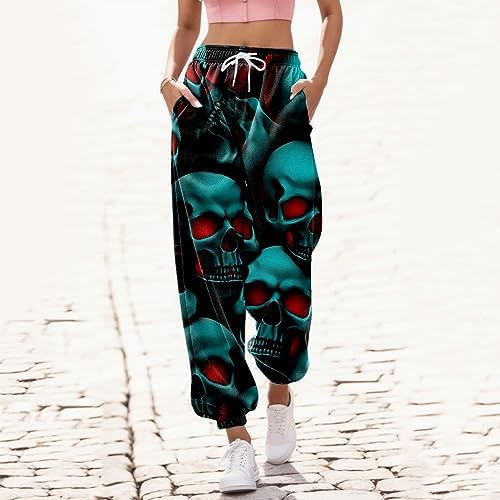 Addicted to Halloween Christmas Printed Drawstring Sweatpants Womens