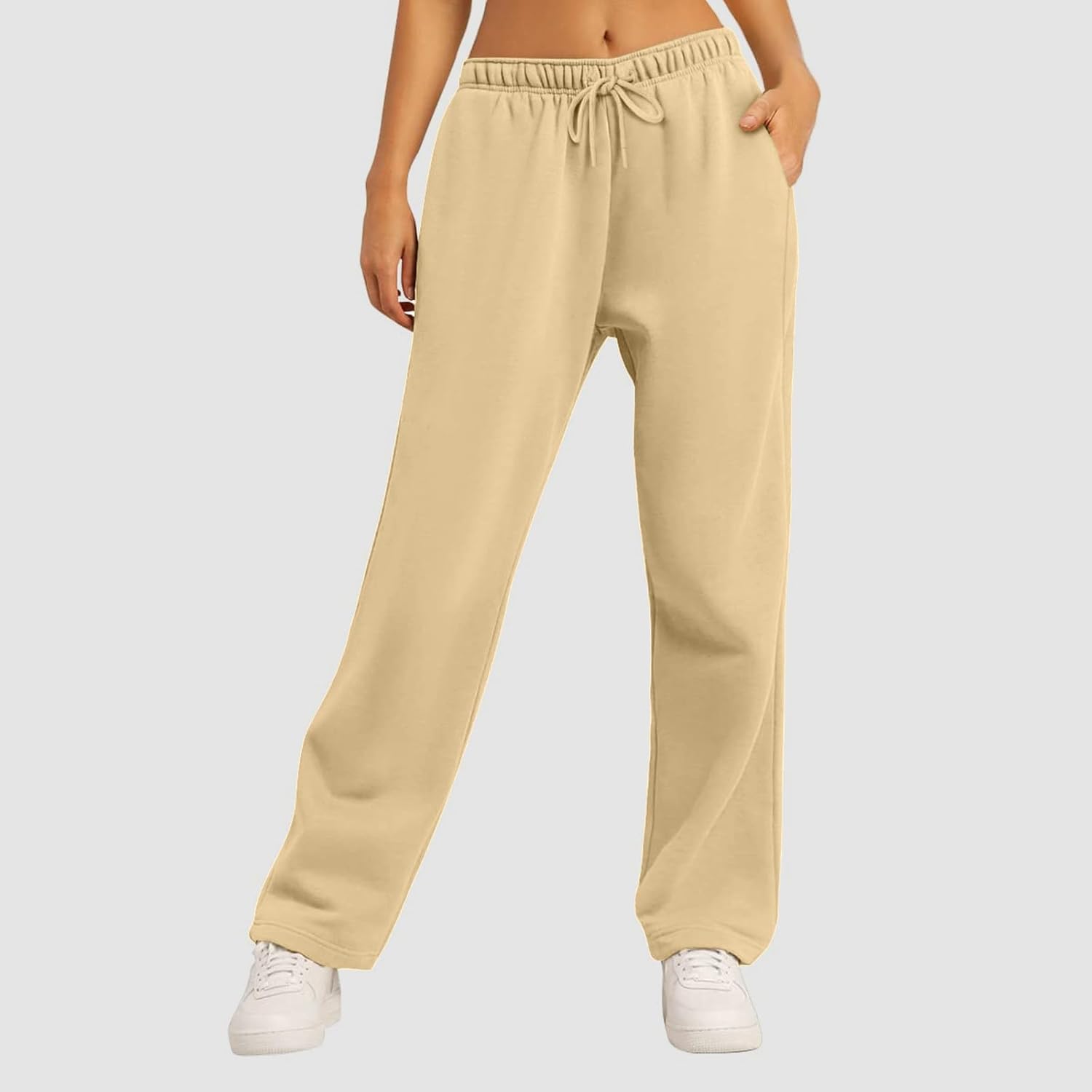 DSODAN Womens Wide Leg Fleece Joggers