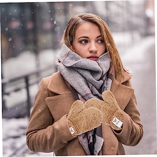 Khaki Cartoon Winter Gloves