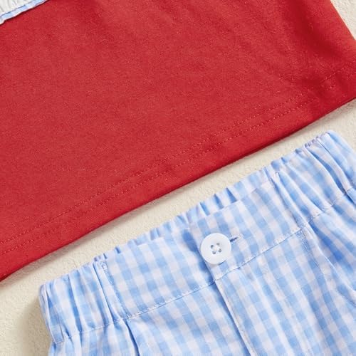 2PCS Plaid Around T-Shirt and Shorts Set for Toddler Boys