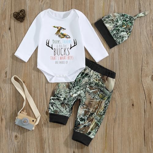 Duck Hunting Baby Outfit Lightweight Camouflage Romper Pants 0-18months