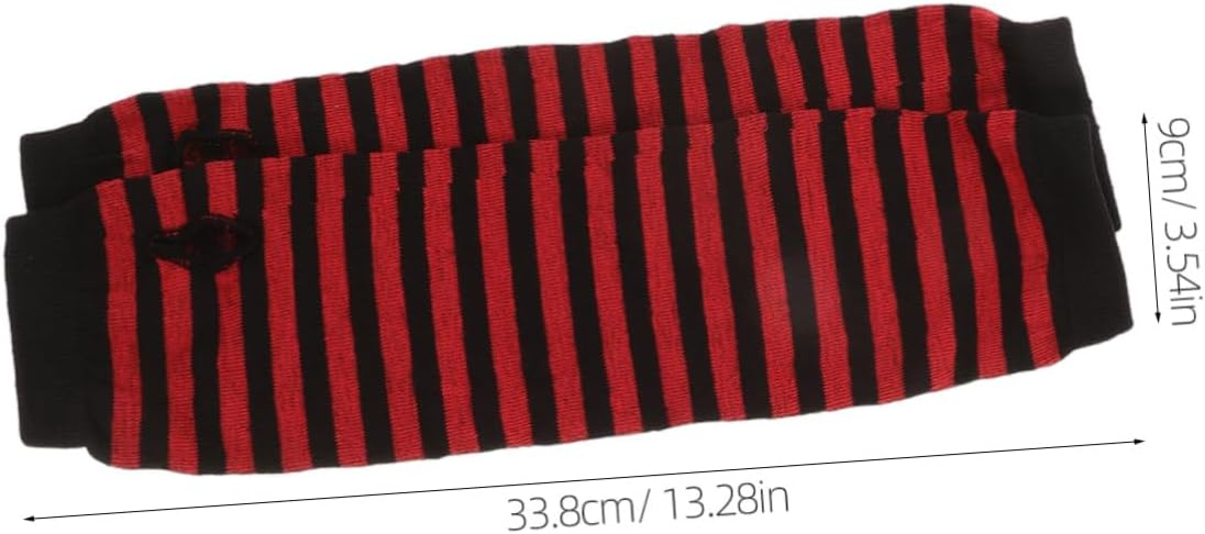 Striped Fingerless Gloves for Women