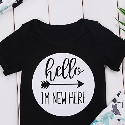 Hello Im New Here Dinosaur Romper Set for Baby