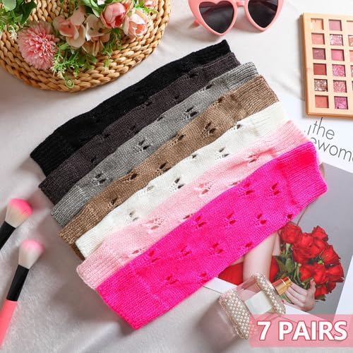 7 Pairs Heart-Holey Grunge gloves for Women - Cute Warm