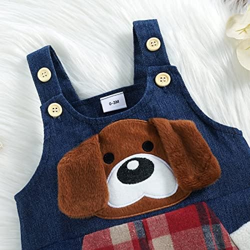 Adorable Baby Boys Cotton Overalls with Plaid Design