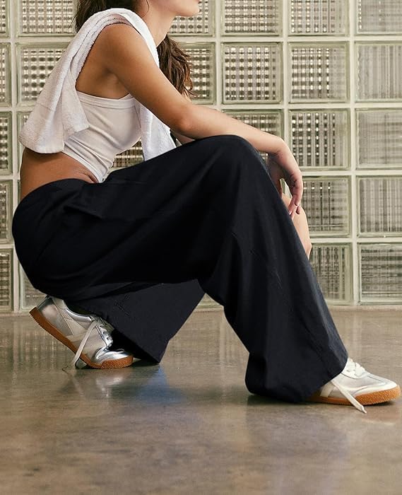 TITOMD Womens Wide Leg Athletic Joggers