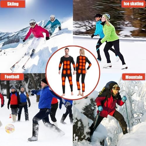 GHKWXUE Men Women Heated Thermal Underwear Set 28 Zone Winter Underwear