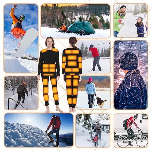 Stay Warm in Fashion 32 Heating Zones Electric Thermal Underwear for Women