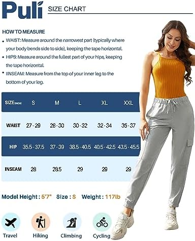 PULI Womens Cargo JoggerPants