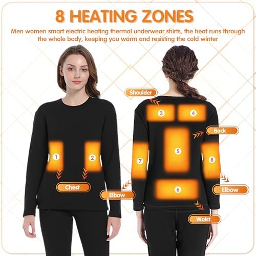 WOMENS IN THERMAL UNDERWEAR SHIRT ELECTRIC HEATING 8 ZONES