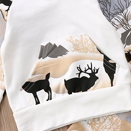 CIYCUIT 2Pcs Baby Boys Dinosaur Deer Print Camo Hoodie Pants Set