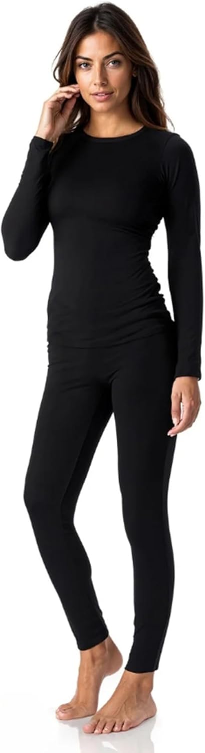 Thermajane Womens Thermal Underwear Set Long Johns with Fleece Lining
