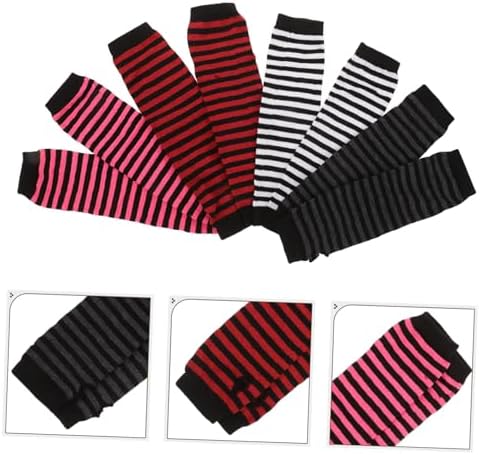 KESYOO Womens Knitted Arm Warmers - Stripe Design for Autumn Winter Closure