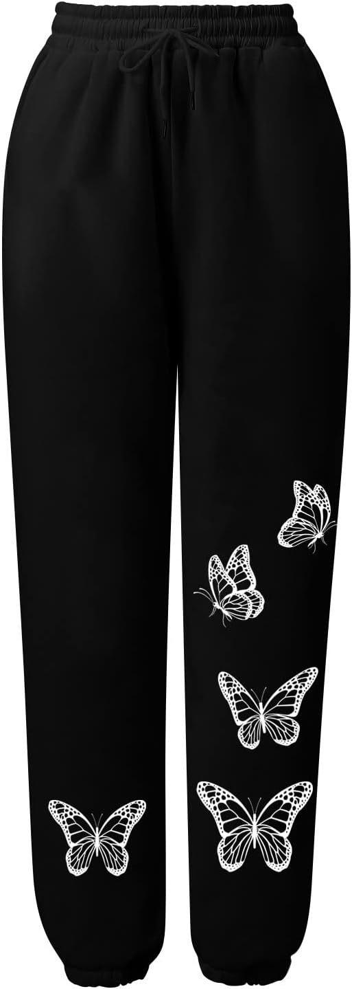 Trendy Plus Size HighWaisted Womens Jogger Pants with Graphic Print