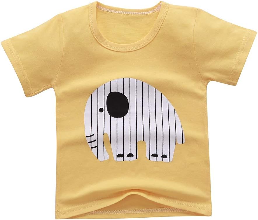 Cartoon Animal Printed Kids Summer Outfit
